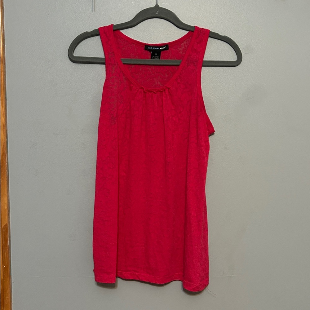 Saint Tropez West Vibrant Pink Lace Top